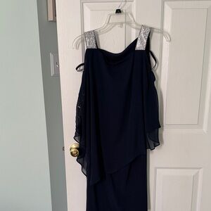 MSK Navy Dress with Silver Strap Details